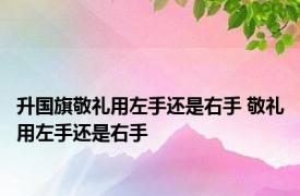 升国旗敬礼用左手还是右手 敬礼用左手还是右手 