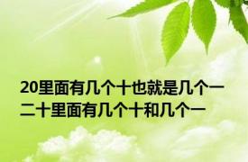 20里面有几个十也就是几个一 二十里面有几个十和几个一