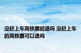 没赶上车高铁票能退吗 没赶上车的高铁票可以退吗