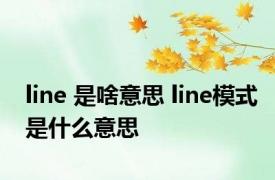 line 是啥意思 line模式是什么意思