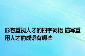 形容重视人才的四字词语 描写重用人才的成语有哪些