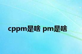 cppm是啥 pm是啥