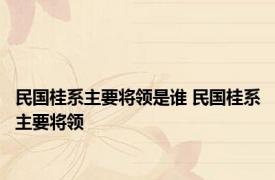 民国桂系主要将领是谁 民国桂系主要将领