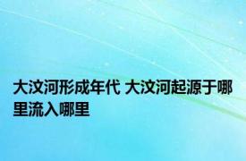 大汶河形成年代 大汶河起源于哪里流入哪里