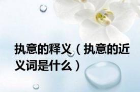 执意的释义（执意的近义词是什么）