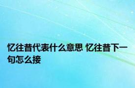 忆往昔代表什么意思 忆往昔下一句怎么接