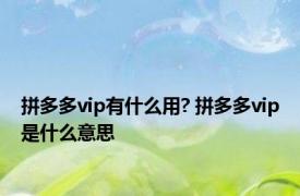 拼多多vip有什么用? 拼多多vip是什么意思