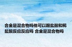 合金是混合物吗他可以跟盐酸和稀盐酸反应反应吗 合金是混合物吗