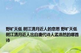 野旷天低 树江清月近人的意思 野旷天低树江清月近人出自唐代诗人孟浩然的哪首诗