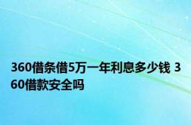 360借条借5万一年利息多少钱 360借款安全吗