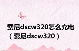 索尼dscw320怎么充电（索尼dscw320）