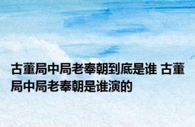 古董局中局老奉朝到底是谁 古董局中局老奉朝是谁演的