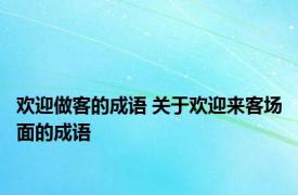 欢迎做客的成语 关于欢迎来客场面的成语