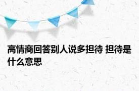 高情商回答别人说多担待 担待是什么意思