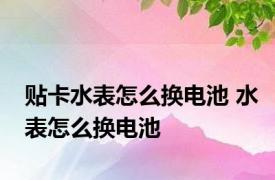 贴卡水表怎么换电池 水表怎么换电池