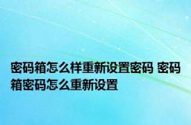 密码箱怎么样重新设置密码 密码箱密码怎么重新设置