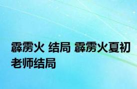 霹雳火 结局 霹雳火夏初老师结局