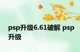 psp升级6.61破解 psp升级 