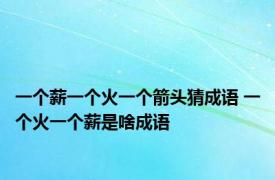 一个薪一个火一个箭头猜成语 一个火一个薪是啥成语