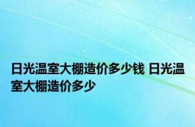 日光温室大棚造价多少钱 日光温室大棚造价多少