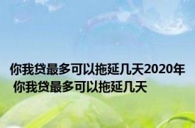 你我贷最多可以拖延几天2020年 你我贷最多可以拖延几天