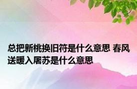 总把新桃换旧符是什么意思 春风送暖入屠苏是什么意思