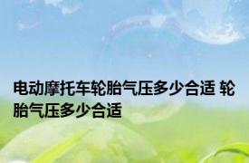 电动摩托车轮胎气压多少合适 轮胎气压多少合适