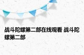 战斗陀螺第二部在线观看 战斗陀螺第二部 