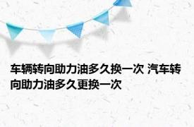 车辆转向助力油多久换一次 汽车转向助力油多久更换一次