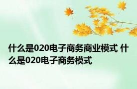 什么是020电子商务商业模式 什么是020电子商务模式