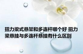 扭力梁式悬架和多连杆哪个好 扭力梁悬挂与多连杆悬挂有什么区别