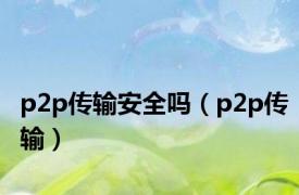 p2p传输安全吗（p2p传输）