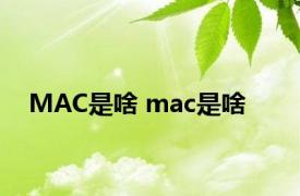 MAC是啥 mac是啥