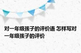 对一年级孩子的评价语 怎样写对一年级孩子的评价