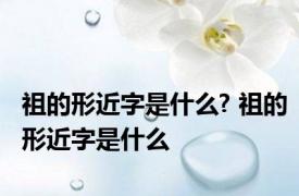 祖的形近字是什么? 祖的形近字是什么