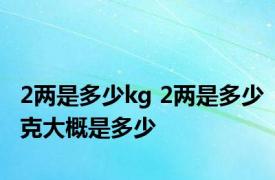 2两是多少kg 2两是多少克大概是多少