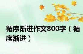 循序渐进作文800字（循序渐进）