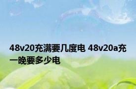 48v20充满要几度电 48v20a充一晚要多少电