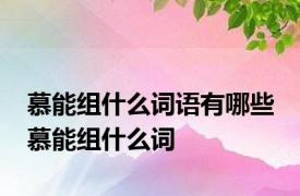 慕能组什么词语有哪些 慕能组什么词