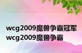 wcg2009魔兽争霸冠军 wcg2009魔兽争霸 