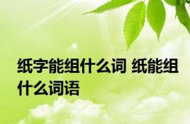 纸字能组什么词 纸能组什么词语