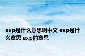 exp是什么意思啊中文 exp是什么意思 exp的意思