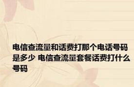 电信查流量和话费打那个电话号码是多少 电信查流量套餐话费打什么号码