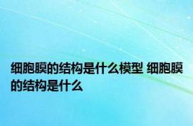 细胞膜的结构是什么模型 细胞膜的结构是什么