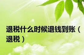 退税什么时候退钱到账（退税）