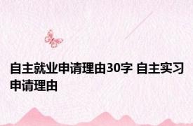 自主就业申请理由30字 自主实习申请理由