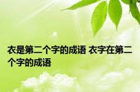 衣是第二个字的成语 衣字在第二个字的成语