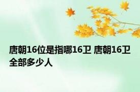 唐朝16位是指哪16卫 唐朝16卫全部多少人