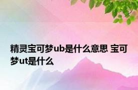 精灵宝可梦ub是什么意思 宝可梦ut是什么