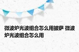 微波炉光波组合怎么用披萨 微波炉光波组合怎么用